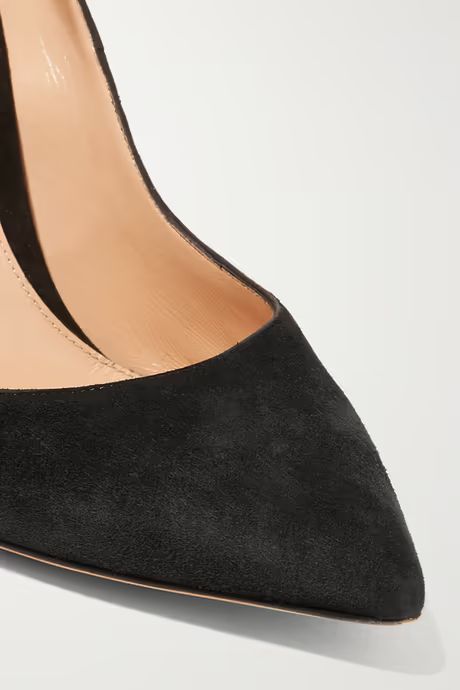 Black 105 suede pumps | GIANVITO ROSSI | NET-A-PORTER Suede Slingback Pumps With Sculpted Heel For Party, Party Suede Slingback Pumps With Sculpted Heel, Party Suede Closed Toe Slingback Pumps, Suede Closed Toe Slingback Pumps For Party, Suede Slingback Pumps For Party With Closed Toe, Chic Suede Slingback Pumps For Evening, Chic Evening Suede Slingback Pumps, Chic Evening Slingback Suede Pumps, Elegant Suede Slingback Pumps For Party