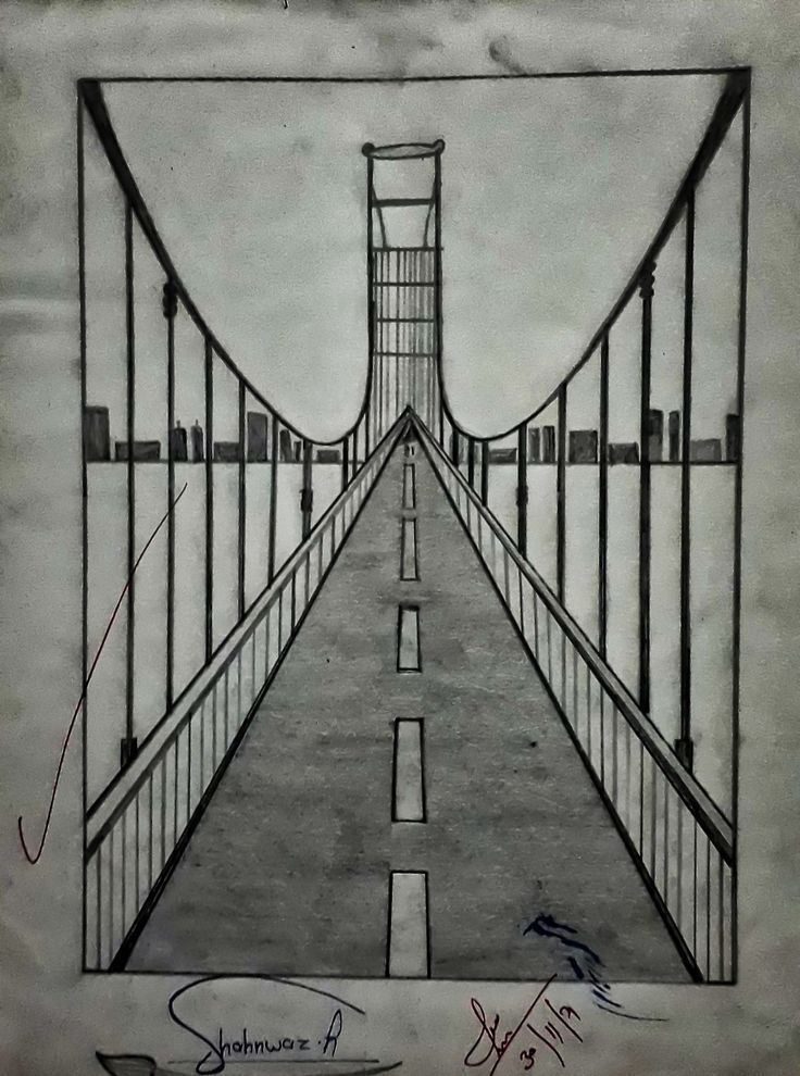 a drawing of the golden gate bridge in san francisco