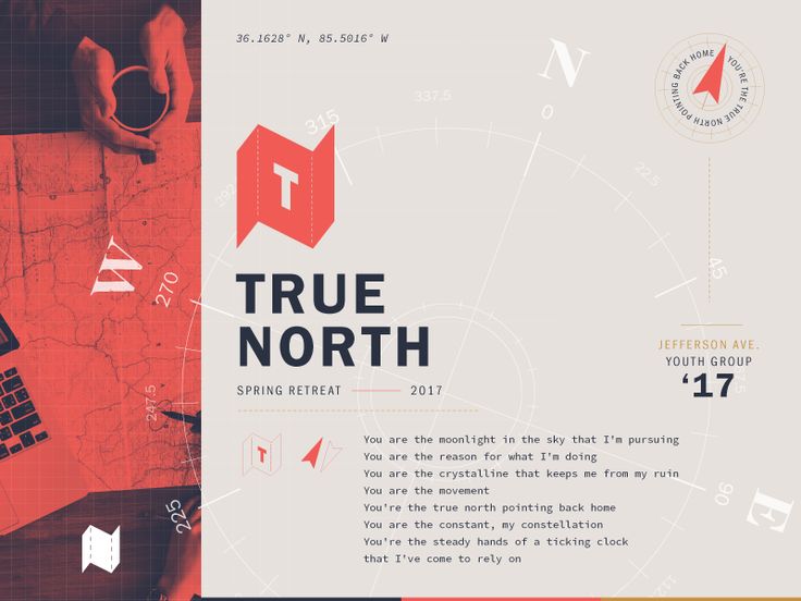 a brochure designed to look like the true north