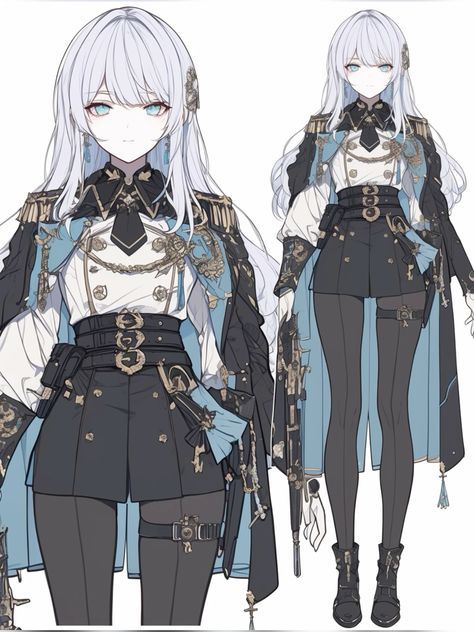 an anime character with long white hair and blue eyes, wearing black pants and boots