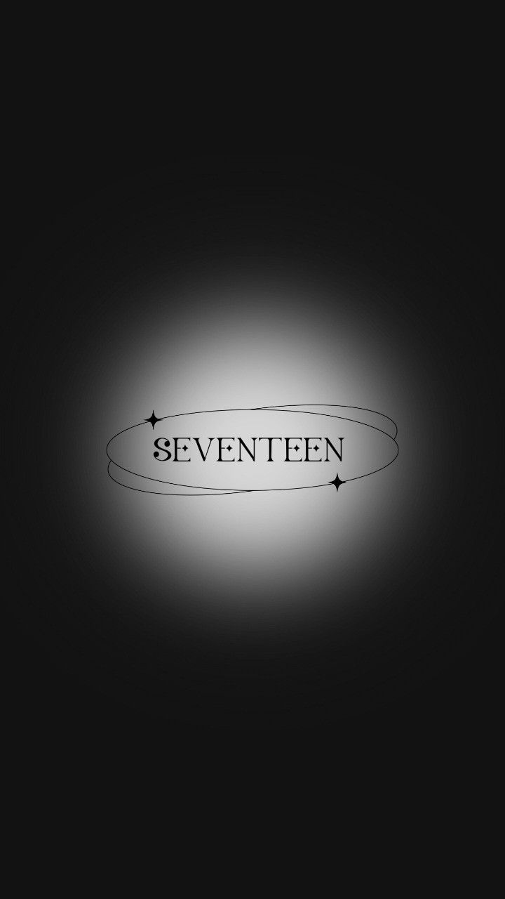 a black and white photo with the word seventen in it's center surrounded by stars