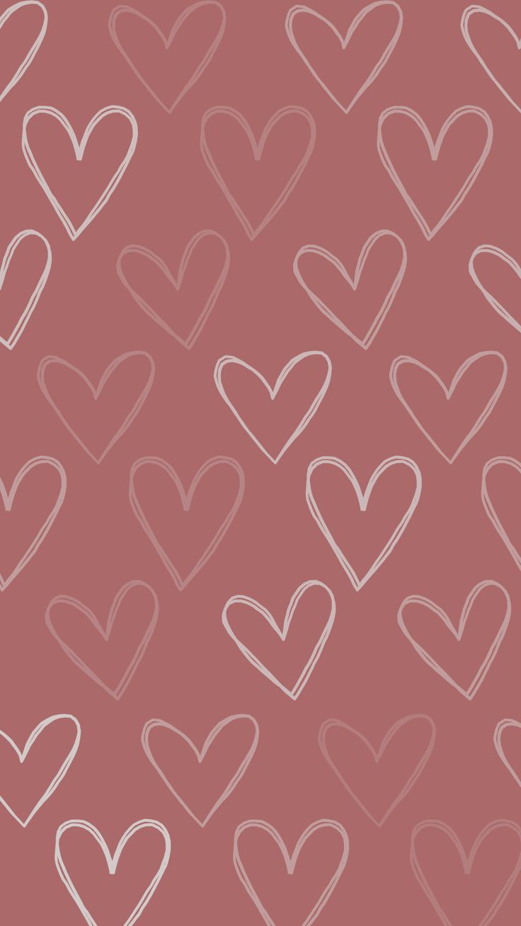 many hearts are drawn in white on a pink background, and there is no image here to provide a caption for