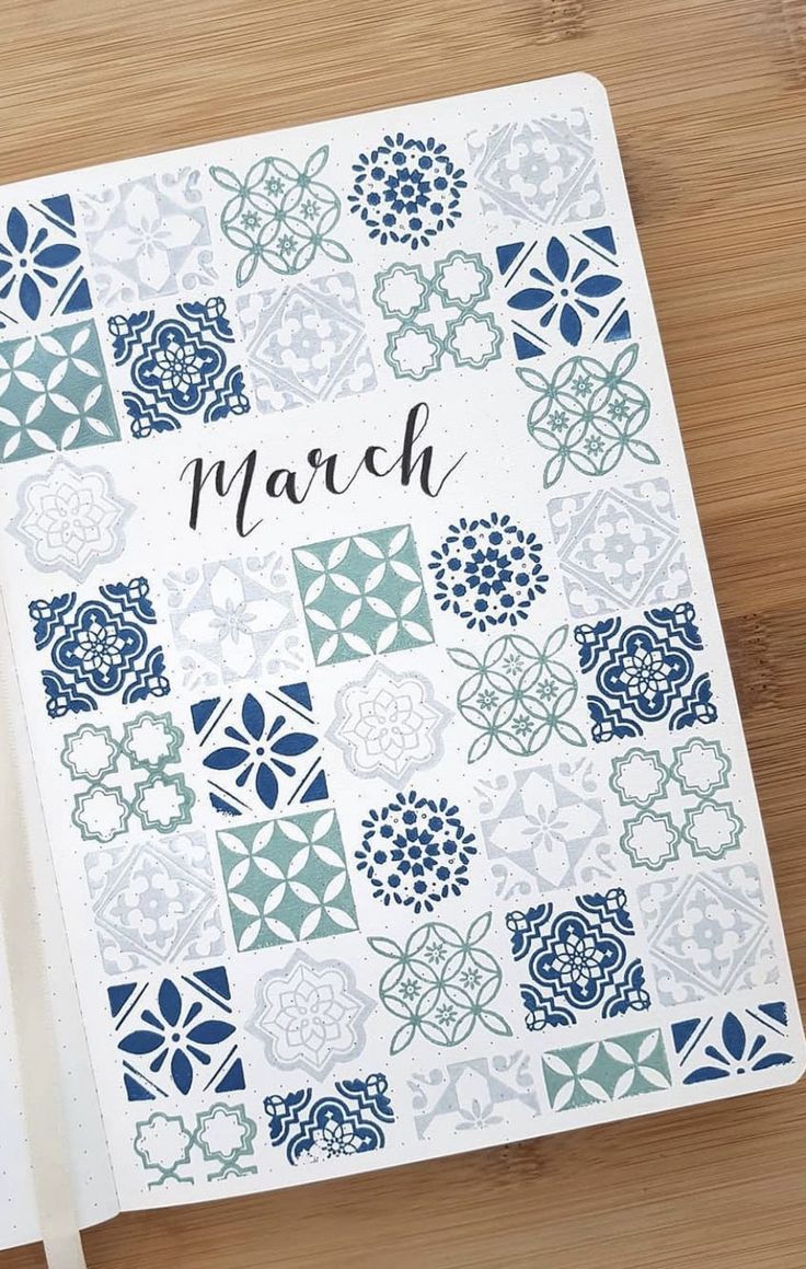 a notebook with the word march written on it