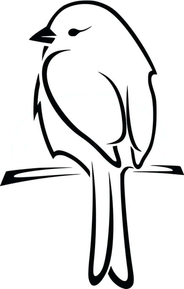 a black and white drawing of a bird sitting on a branch with its beak open