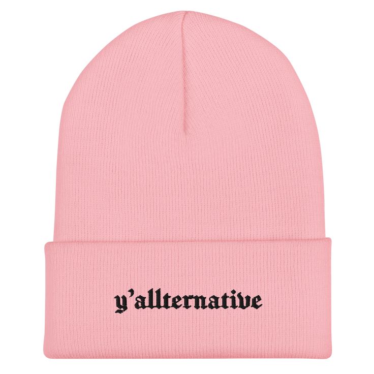 Introducing our 'Yallternative' Gothic Knit Beanie – a perfect blend of southern charm and goth style. Designed for those who embrace an unconventional fusion of cultures, this beanie is a standout accessory in any wardrobe. Key Features: Supreme Comfort: Constructed from 100% Turbo Acrylic, ensuring a warm, snug fit without compromising on skin comfort. Perfect Fit: At 12″ (30 cm) in length, it offers a snug, form-fitting style that's universally flattering. Hypoallergenic: Ideal for everyone, Adjustable Beanie For Fall Streetwear, Trendy Fall Beanie Cap, Trendy Pink Fall Beanie, Trendy Fitted Knitted Hats, Trendy Beanie For Spring Streetwear, One Size Beanie For Fall Streetwear, Trendy Spring Beanie For Streetwear, One Size Beanie For Streetwear In Fall, Trendy Streetwear Beanie For Spring