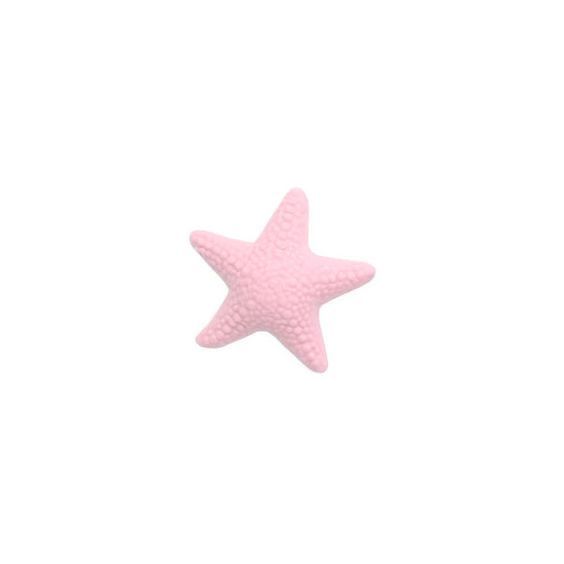 a pink starfish on a white background