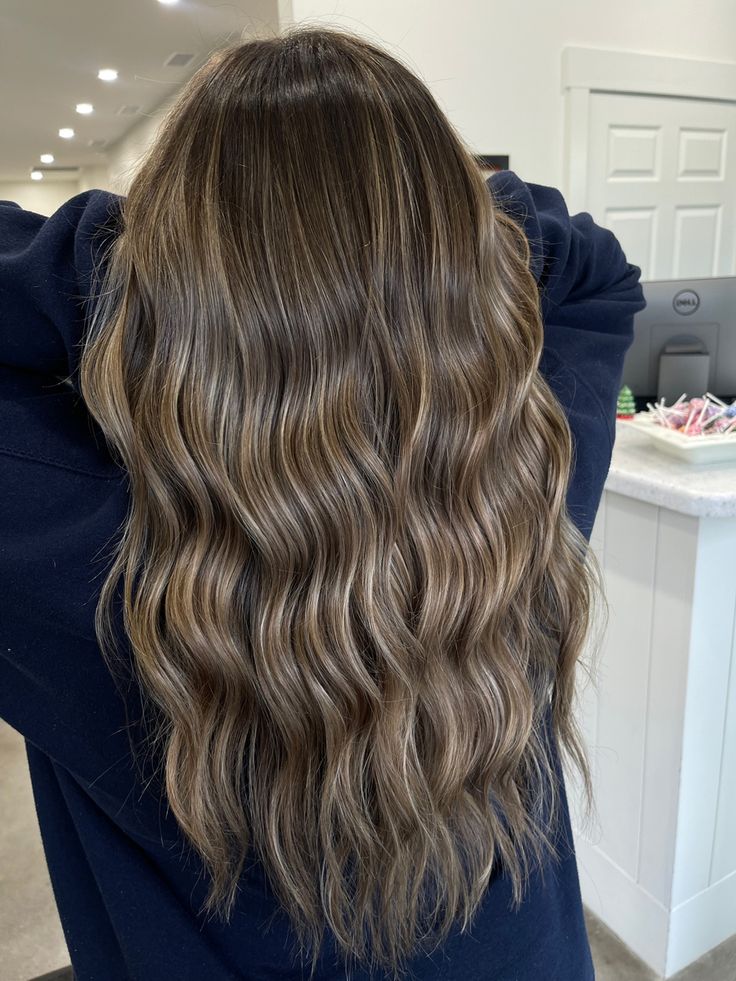 #hair #brunettebalayagehair #brunettehaircolor #longhair #brownhairbalayage Brunette With Soft Highlights, Brunette Hair Babylights, Low Light For Blonde Hair, Bronde Balayage On Black Hair, Brunette Inspo Hair, Low Lights On Dirty Blonde Hair, Balayage Hair Cool Tone, Light Fall Hair, Honey Blonde Highlights On Dark Brown Hair