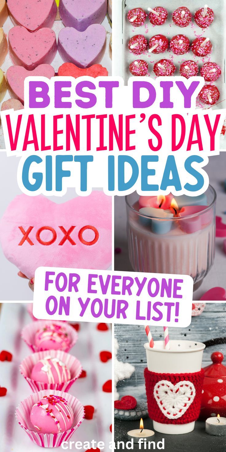 Collage of DIY Valentine's Day gifts. Diy Valentines Gifts For Friends, Valentines Sewing, Simple Diy Gifts, Handmade Valentine Gifts, Gift Bags For Boyfriend, Handmade Gifts For Boyfriend, Valentines Gift Ideas, Diy Easter Gifts, Valentines Gift Bags