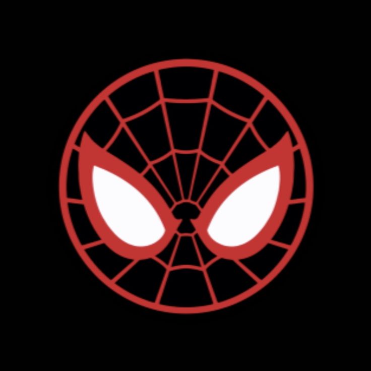 the spider - man logo is shown in red and black, with eyes drawn on it