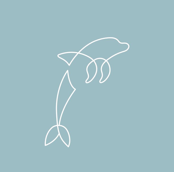 a line drawing of a dolphin jumping out of the water