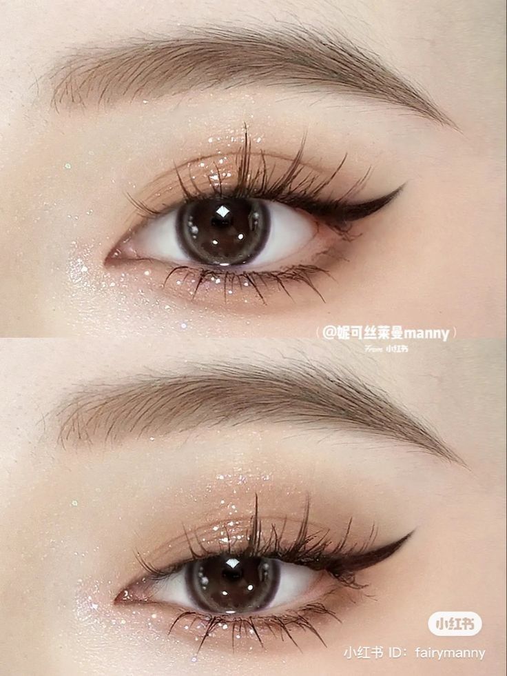 Asian Brown Eye Makeup, Douyin Makeup Brown Eyes, Douyin Makeup Round Eyes, Makeup Inspo Korean, Natural Douyin Makeup, Soft Eyeshadow Looks, Korean Makeup Eyes, New Jeans Makeup, Asian Makeup Ideas