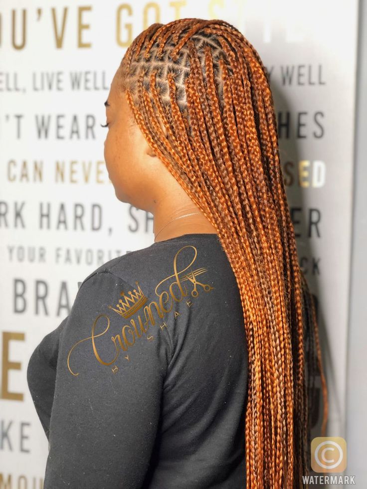 Amber colored Knotless Braids    Instagram: @CrownedByShae    #knotlessboxbraids #feedinbraids #knotless #boxbraids #boxbraidshairstyles #braids Long Cornrows, Monica Brown, Tan Skin Blonde Hair, Knotless Box Braids, Short Box Braids, Colored Braids, Bob Braids, Box Braids Hairstyles For Black Women, Braid Hairstyle