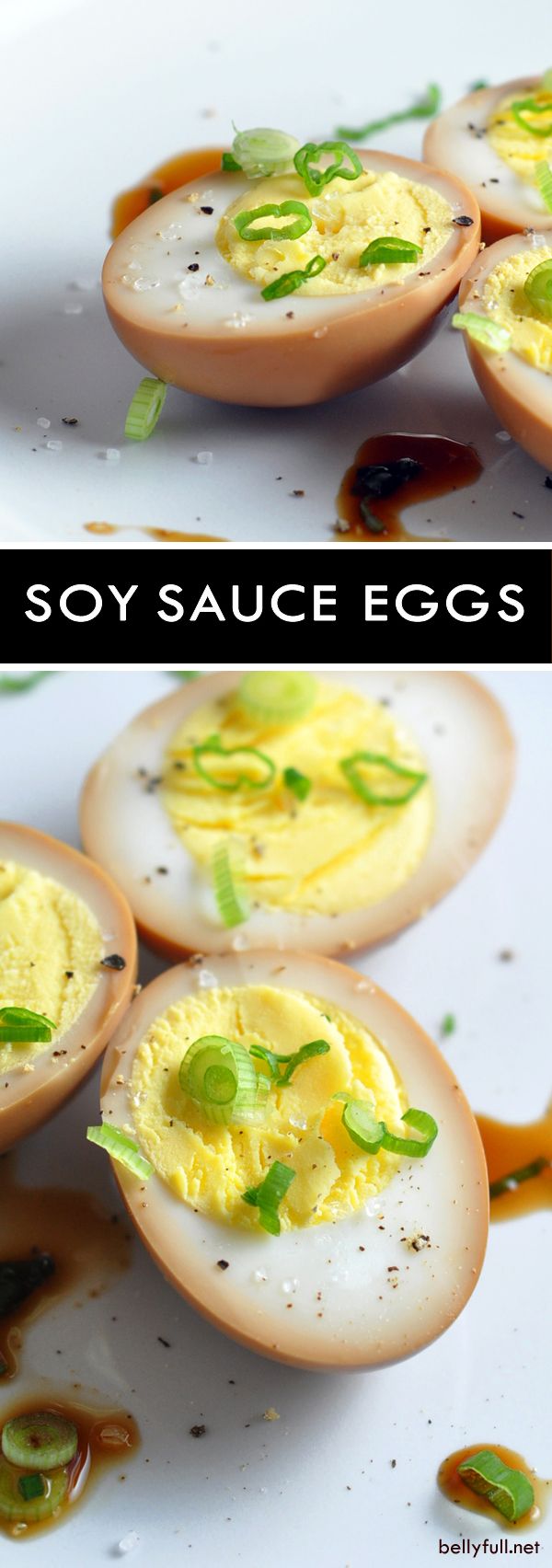 an image of deviled eggs with sauce on them