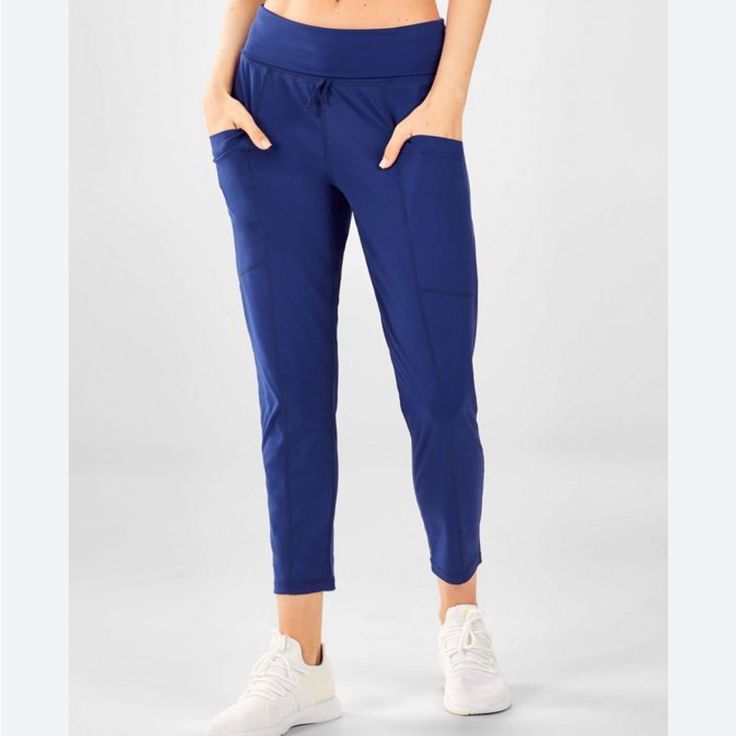 New With Tags!! Fabletics Maj Powerform Pant, Size Small (4/6). Beautiful Blue Color, 82% Polyester And 18% Elastane. Blue Joggers, Rayon Pants, Jelly Shoes, Walker Boots, Pajama Shirt, Beautiful Blue, Jogger Pants, Jean Coat, Trending Accessories