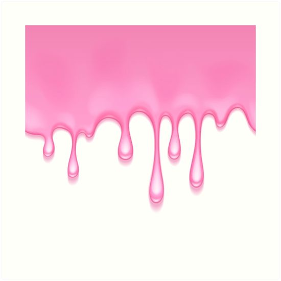 pink paint dripping down on white paper art print by artist and photographer michael strick