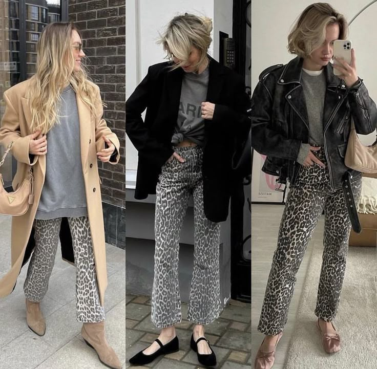 Black Leopard Pants, Leopard Trousers Outfit Street Styles, Leopard Outfit 2024, Leopard Print Trousers, Leopard Trousers Outfit, Leopard Jeans Outfit 2024, Leopard Print Trousers Outfit, Leopard Print Jeans Outfit, Animal Print Pants Outfit