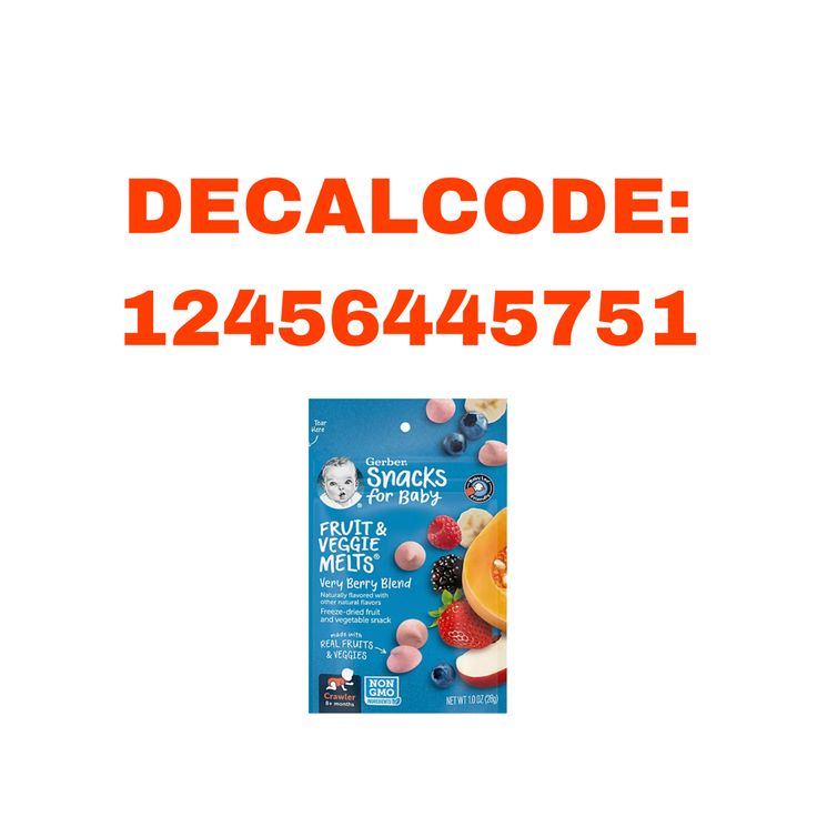 a package of fruit and nuts with the words decalcode on it in red