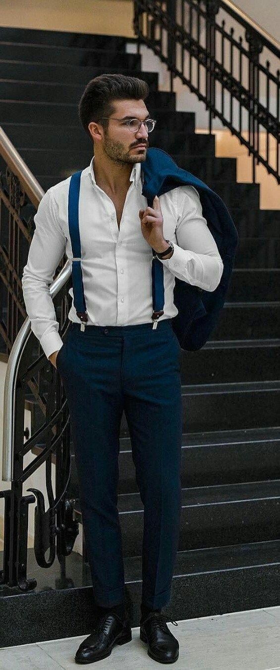 Suit With Suspenders, Suspenders Men Fashion, Comfortable Mens Dress Shoes, Suspenders Fashion, Suspenders Outfit, Classy Suits, Suspenders Men, Outfits Hombre, Mens Fashion Rugged