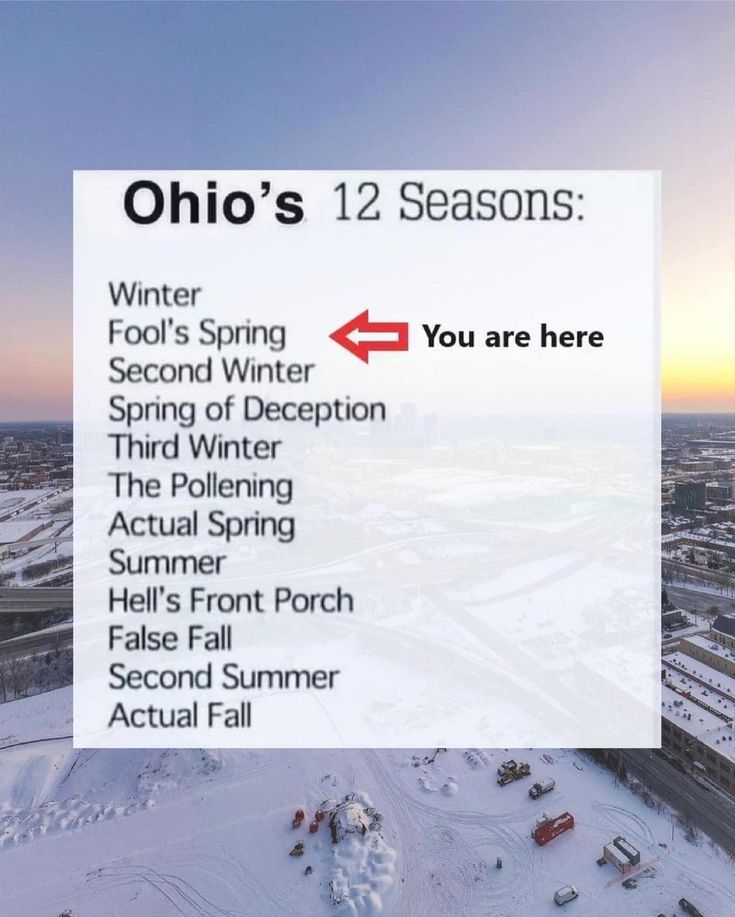 an aerial view of a snow covered field with the words, ohh's 12 seasons