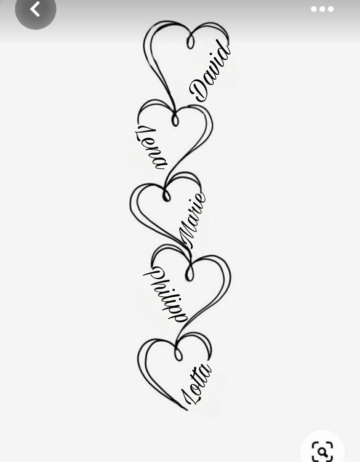 a drawing of hearts with the word love written on them and an arrow in the middle