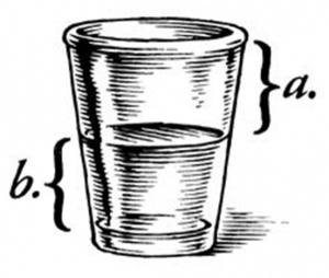 an illustration of a glass with water in it