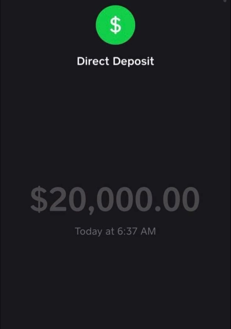 an iphone screen with the direct deposit sign on it and text that reads $ 20, 000