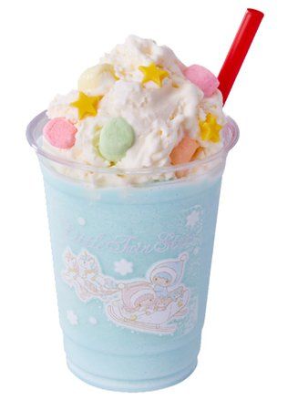 a blue cup filled with ice cream and candy