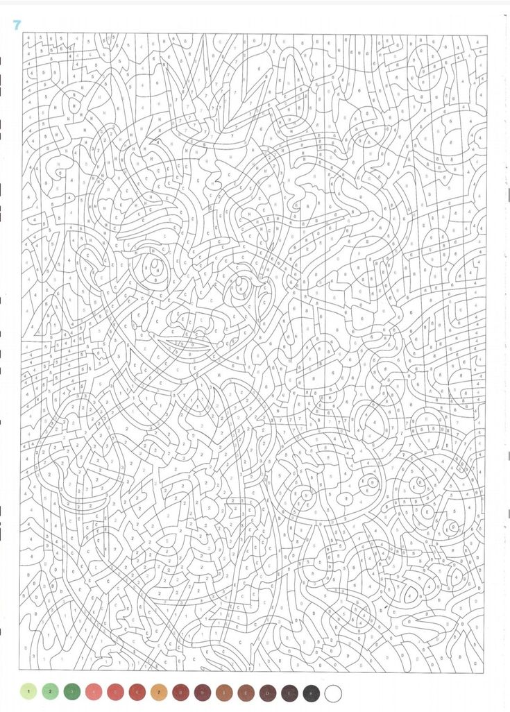 a coloring page with different colors and shapes