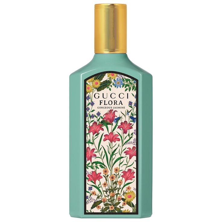 Fragrance Family: FloralsScent Type: Classic FloralsKey Notes: Mandarin Essence, Grandiflorum Jasmine, SandalwoodFragrance Description: Enter a new dimension of unbound freedom with Gucci Flora Gorgeous Jasmine Eau de Parfum. Bursting with sensual grandiflorum jasmine, this is the second fragrance to join the cheery world of #FloraFantasy.About the Bottle: The elongated turquoise bottle is sealed with the distinctive Flora by Gucci pattern for a magical finishing touch. Gucci Flora Gorgeous Jasmine, Parfum Gucci, Gucci Fragrance, Koleksi Parfum, Flora Gucci, Gucci Pattern, Jasmine Perfume, Gucci Perfume, The Perfume Shop