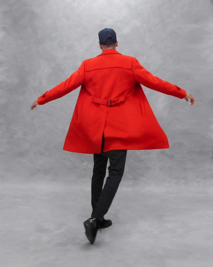 The Duffle Coat in Red. Mens Jackets Casual, Duffle Coat, Blood Orange, Signature Collection, Wool Fabric, How To Find, Dress Shirts, Double Breasted, Wool Blend