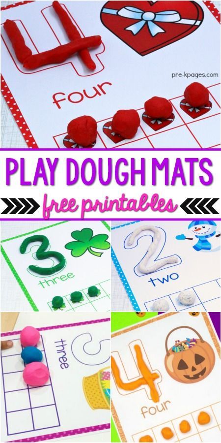 play dough mats with free printables to help kids learn how to use them