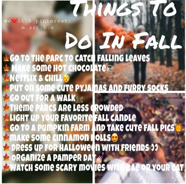 a collage of photos with the words things to do in fall