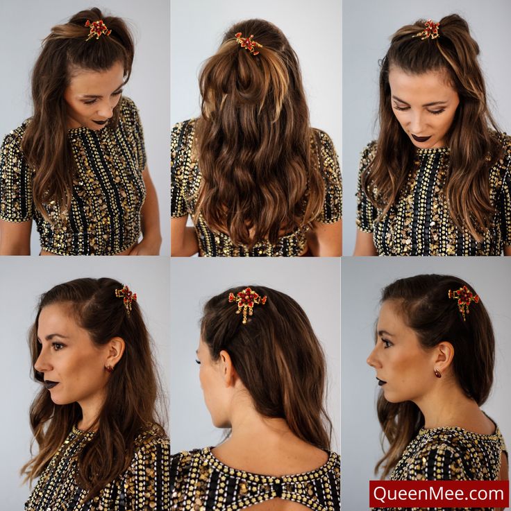 For party hair try these two easy hairstyles – all you need is a couple of minutes and a small hair claw. The first hairstyle is very relaxed; the second hairstyle is very feminine. Which vibe are you feeling today? #QueenMee #hairaccessories #hairbeauty #hairfashion #hairideas #hairinspiration #hairstyles #hairstyleideas #hairtrends #easyhairstyles #quickhairstyles #partyhairstyles #relaxedhair #hairtutorial #hairclip #weddinghairaccessories #weddingguest #bridesmaidhair Claw Hairstyles, Small Hair Claw, Vacation Hairstyles, Christmas Hair Accessories, Party Hair, Night Before Christmas, Hair Accessories Gift, Glitter Hair, Christmas Hair