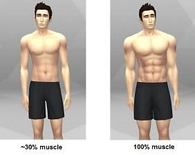 two pictures of the same man with different body shapes and sizes, each showing his shirtless torso