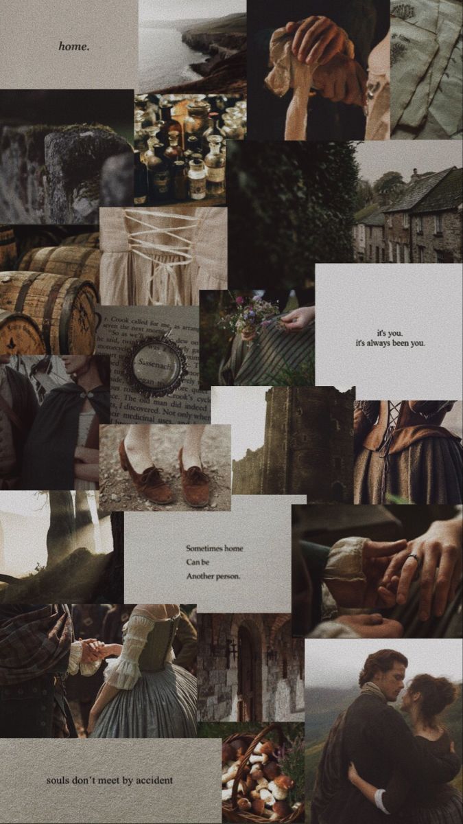 aesthetic wallpaper collage of photos that are either from outlander or have outlander vibes. mostly medium/dark green and brown tones. Outlander Tv Series Wallpaper, Outlander Lockscreen, Outlander Astetic, Outlander Phone Wallpaper, Outlander Book Aesthetic, Outlander Book Quotes, Outlander Wallpaper Aesthetic, Outlander Wallpaper Iphone, Outlander Home Aesthetic