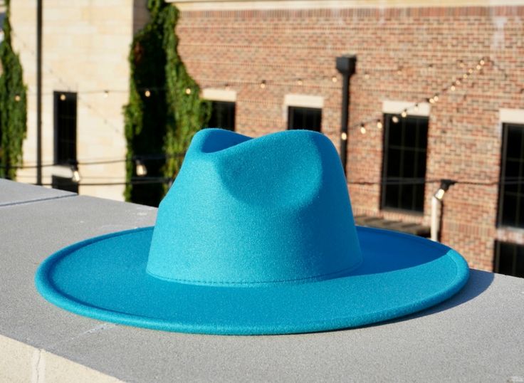 ATLANTA - WIDE BRIM FEDORA HAT - TEAL Luxury Blue Flat Brim Fedora, Luxury Blue Felt Hat With Flat Brim, Blue Flat Brim Hat Affordable, Cheap Blue Wide Brim Hats, Men Wide Brim Hat, Hats Classic, Bolero Hat, Hats Beach, Wide Brim Hat Summer