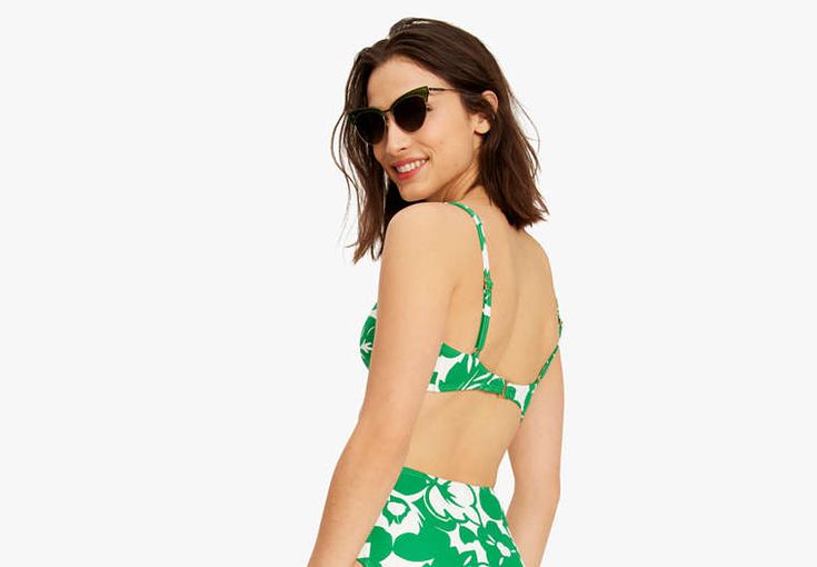 Hit the waves (or the wave pool) in this zip-front bikini top—it's made from our new Cabana Mix swim jersey. | Kate Spade Cabana Mix Zip-Front Bikini Top, Forest Glen - XL Kate Spade Swimwear For Pool In Spring, Kate Spade Swimwear For Spring Pool Occasions, Kate Spade Swimwear For Spring Pool, Kate Spade Swimwear For Summer Pool Season, Kate Spade Swimwear For Pool In Summer, Kate Spade Beachwear Swimwear For Spring, Kate Spade Swimwear For Summer Vacation, Kate Spade Swimwear For Poolside And Beach Season, Kate Spade Swimwear For Beach In Summer