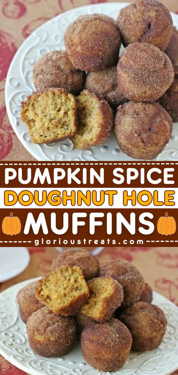 Indulge in the delicious combination of pumpkin and cinnamon with these Pumpkin Spice Doughnut Hole Muffins! These homemade muffins are easy and bake up quite quickly. Add this baked pumpkin recipe to your easy Fall recipes! Recipes For 1 Cup Of Pumpkin, Baked Pumpkin Recipes, Pumpkin Doughnuts Baked, Pumpkin Baked Goods, Best Brunch Ideas, Easy Fall Baking, Pumpkin Sweets, Pumpkin Donut Holes, Pumpkin Spice Doughnuts