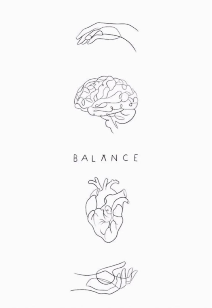 two hands holding an object with the words balance above them and below it is a drawing of