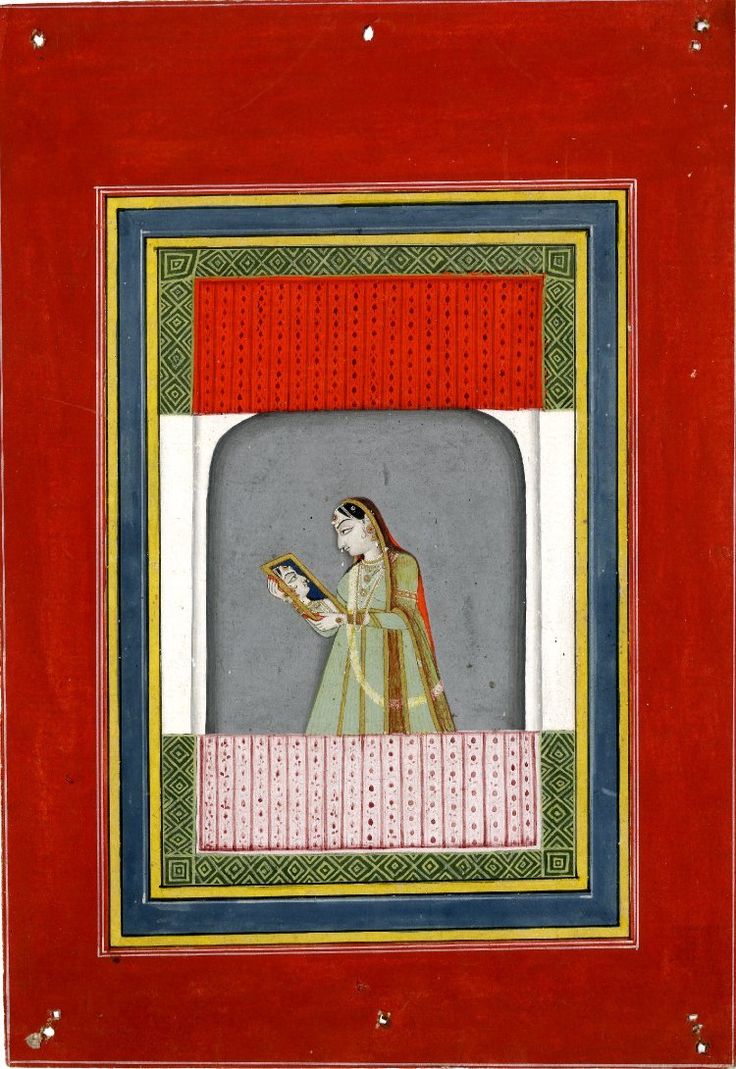 an old painting with a woman holding a book