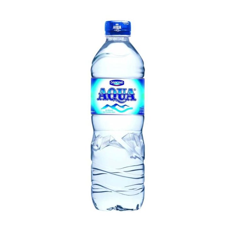 a bottle of aqua water on a white background