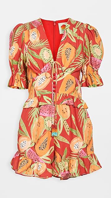 Papaya Clothing, Fruit Print, Farm Rio, Elbow Length Sleeve, Papaya, Accessories Design, Wrap Dress, Designer Clothing, Cover Up