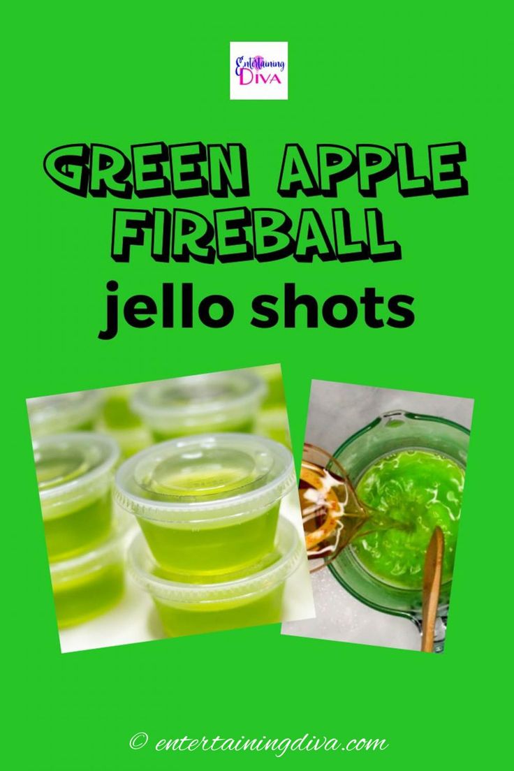 Green Apple Cinnamon Fireball Jello Shots | Green Jello Shots Jelloshots Recipes, Fireball Jello Shots Recipe, Jolly Rancher Apples, Fireball Jello Shots, Fireball Shots, Best Jello Shots, Jello Shots Recipe, Jello Shot Cups, Halloween Jello Shots