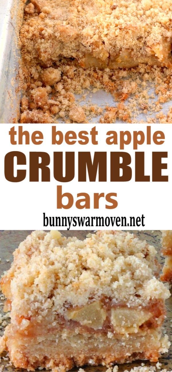 the best apple crumble bars are made with cinnamon and apples