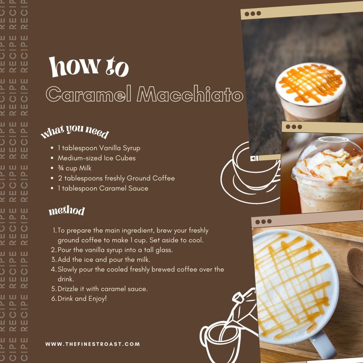 the menu for how to caramel macchiato