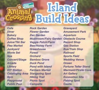 the animal crossing island build ideas list