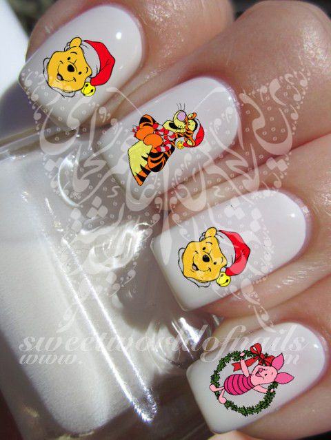 Pretty Fingernails, Minnie Mouse Nail Art, Pig Nails, Snoopy Nails, Disney Nail Art, Kids Nails, Minnie Mouse Nails, Paint Nails, Xmas Nail Art