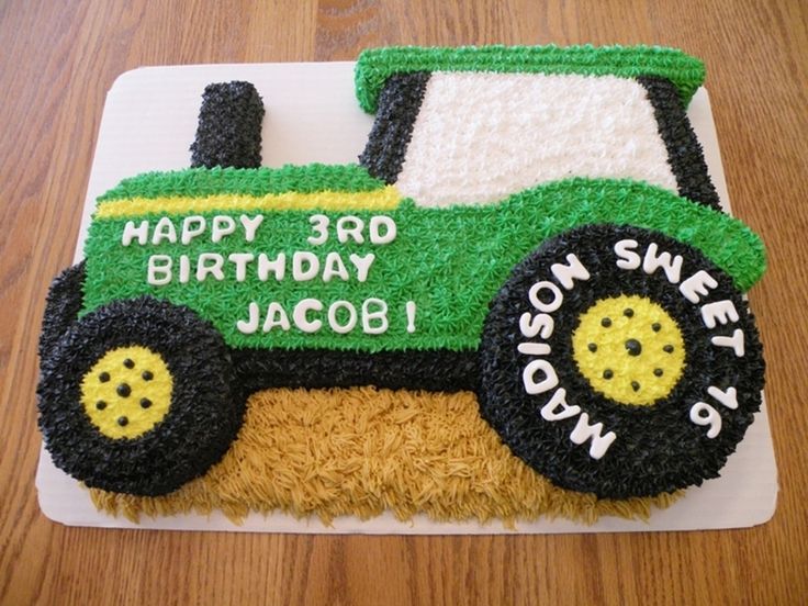 a birthday cake made to look like a tractor