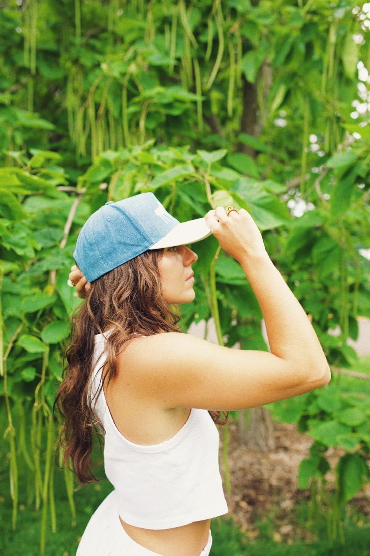 Canvas hat with a vintage inspired fit. -100% Cotton Canvas -Snap back Hat Studio Photoshoot, Baseball Hat Photoshoot Ideas, Hat Editorial Photography, Vintage Brimmed Denim Hat, Hat Photoshoot, Bucket Hat Beach Photos, Canvas Hat, Hat Photo, Beaded Shoes