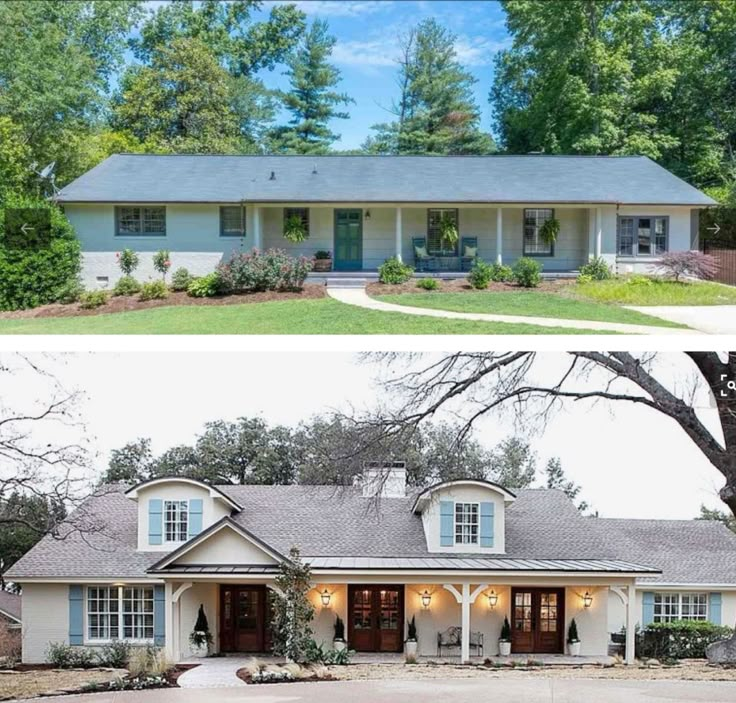 before and after photos of a house